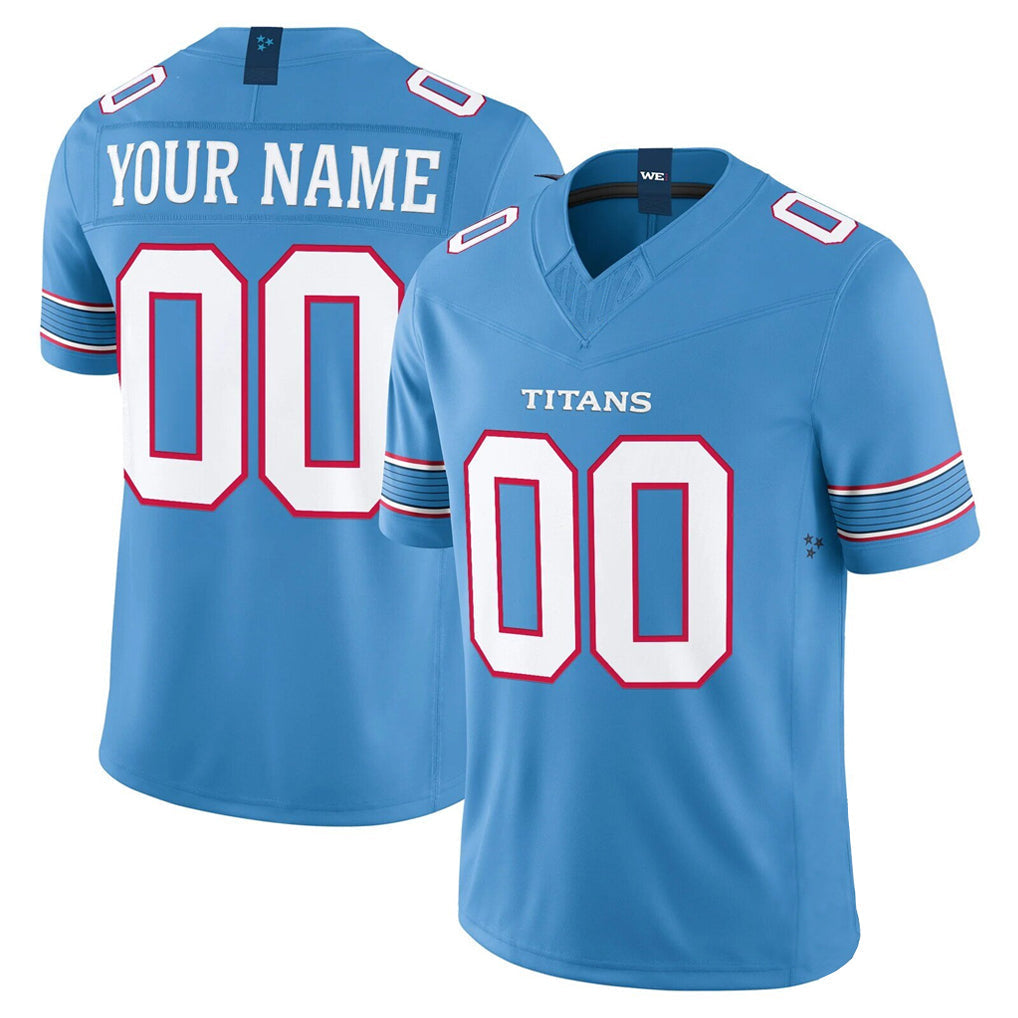 Kooe Custom T.Titans Light Blue Team Vapor F.U.S.E. Limited Home Game Any Name & Numbers Stitched Jerseys
