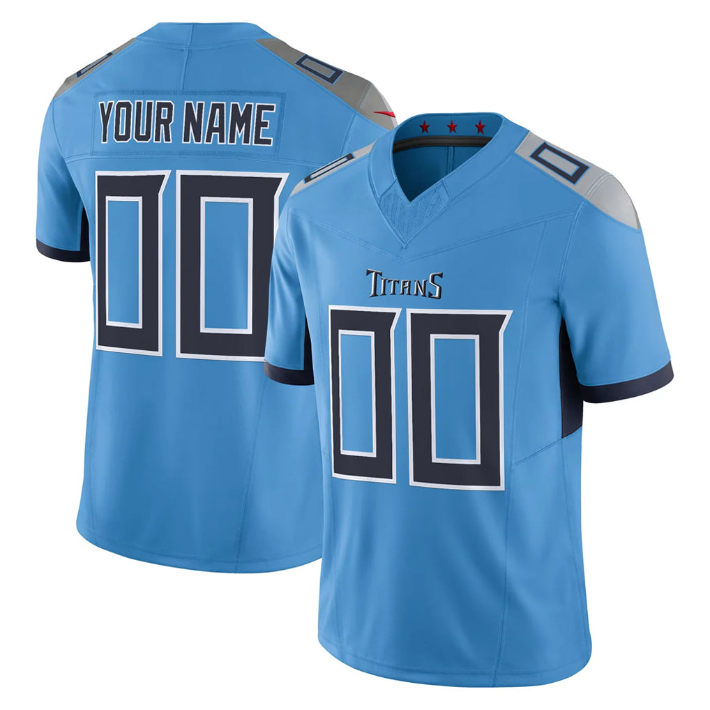 Kooe Custom T.Titans Light Blue Vapor F.U.S.E. Limited Home Game Any Name & Numbers Stitched Jerseys