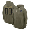 Kooe Custom T.Titans Olive Salute to Service Hoodies Home Game Any Name & Numbers Stitched Jerseys