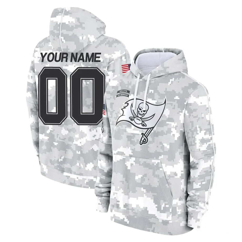 Kooe Custom TB.Buccaneers Arctic Camo Limited Salute to Service Pullover Hoodies Game Any Name & Numbers Stitched Jerseys