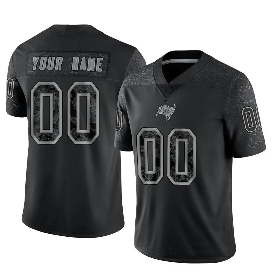Kooe Custom TB.Buccaneers Black RFLCTV Limited Stitched Jerseys