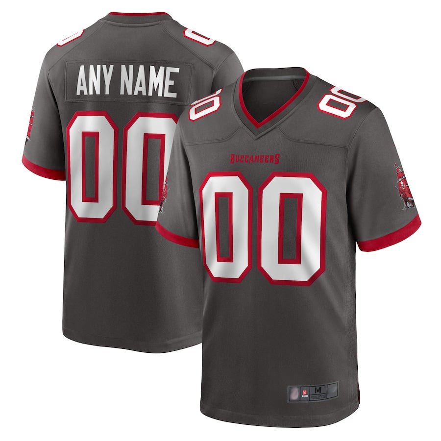 Kooe Custom TB.Buccaneers Pewter Home Game Stitched Jerseys