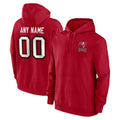 Kooe Custom TB.Buccaneers Red LOGO Pullover Hoodie Home Game Any Name & Numbers Stitched Jerseys
