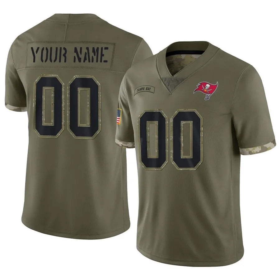 Kooe Custom TB.Buccaneers Salute To Service Olive Stitched Jerseys