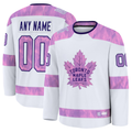 Kooe Custom T.Maple Leafs White 2024 Hockey Fights Cancer Practice Jerseys