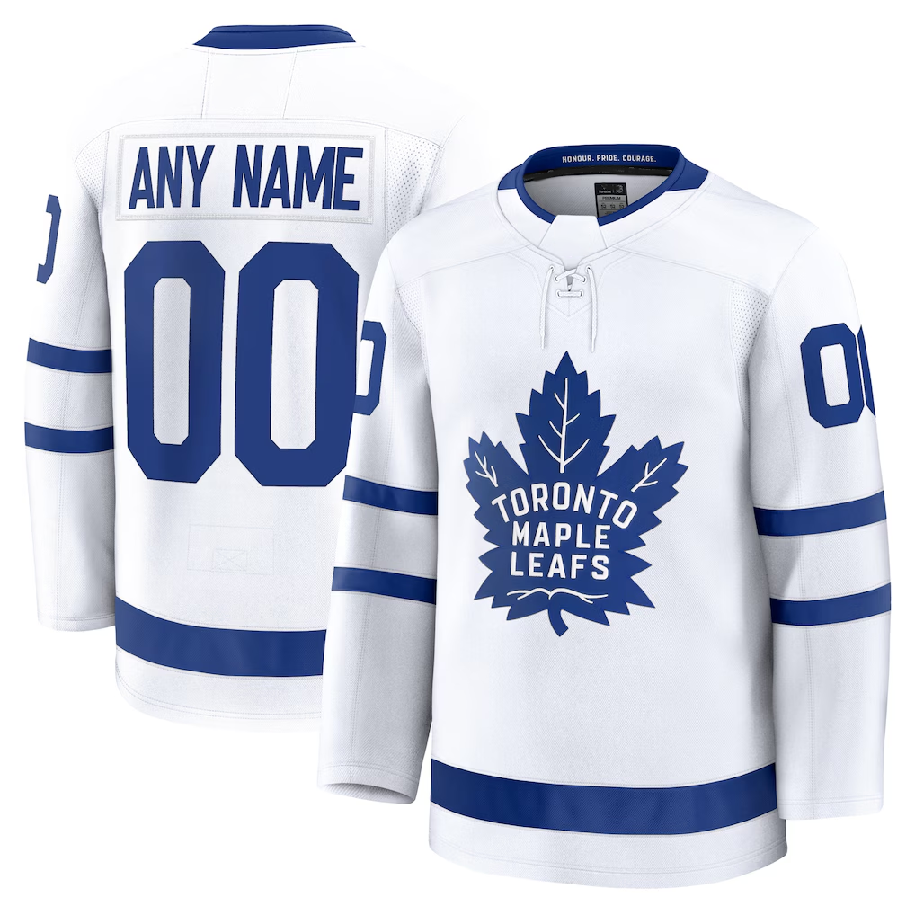 Kooe Custom T.Maple Leafs White Away Premium Jerseys