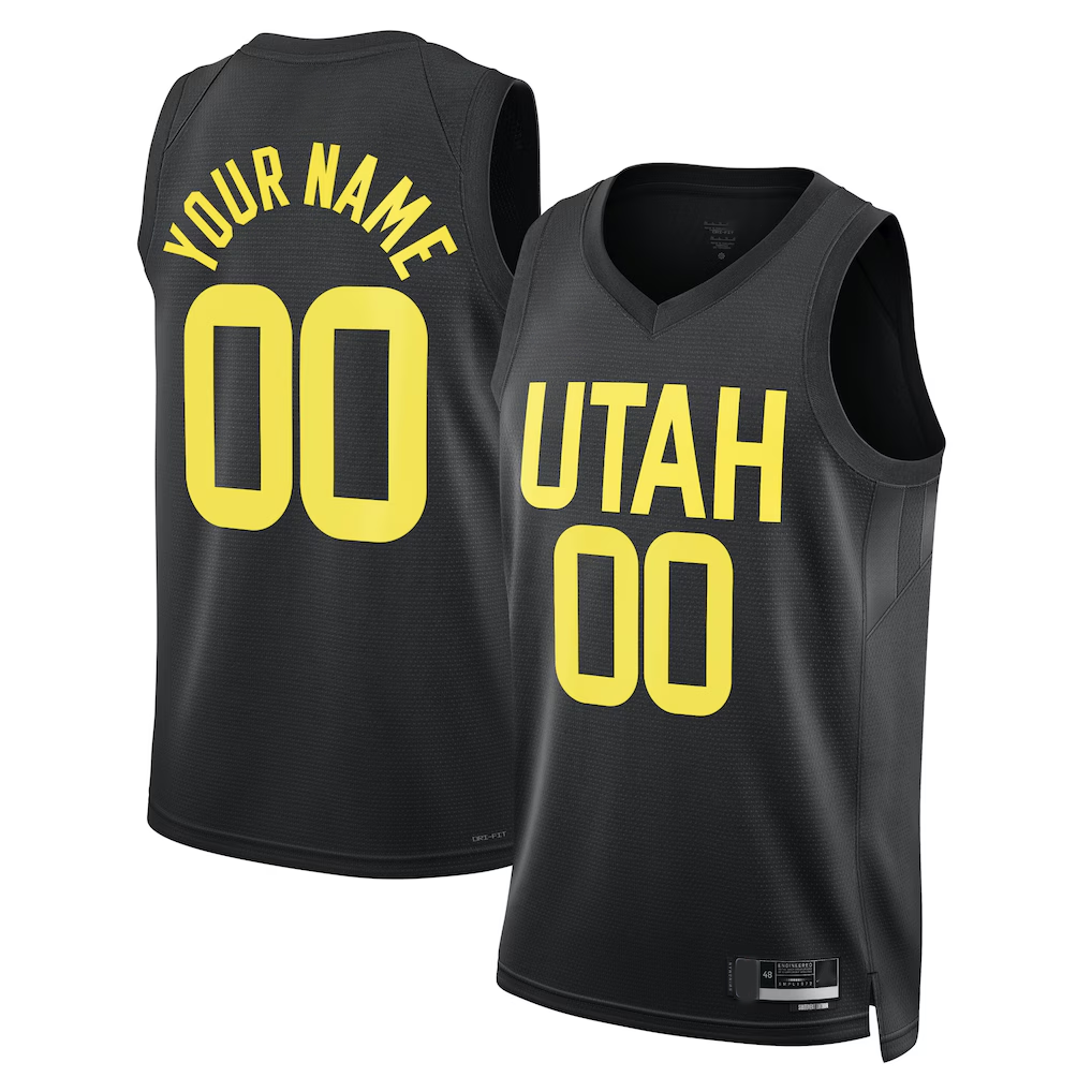 Kooe Custom U.Jazz Black 2022-2023 Swingman Jerseys- Statement Edition