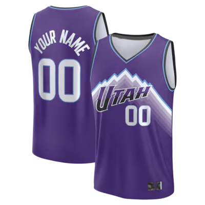 Kooe Custom U.Jazz Fanatics Purple Fast Break Replica Custom Jerseys - Icon Edition