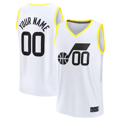 Kooe Custom U.Jazz Fanatics White Fast Break Replica Jerseys - Association Edition -1