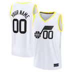 Kooe Custom U.Jazz Fanatics White Fast Break Replica Jerseys - Association Edition -1