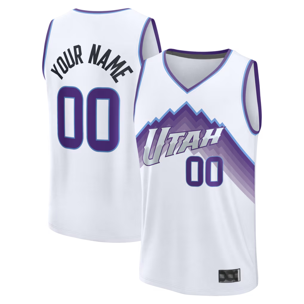 Kooe Custom U.Jazz Fanatics White Fast Break Replica Jerseys - Association Edition