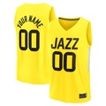 Kooe Custom U.Jazz Fanatics Yellow Fast Break Replica Jerseys - Icon Edition