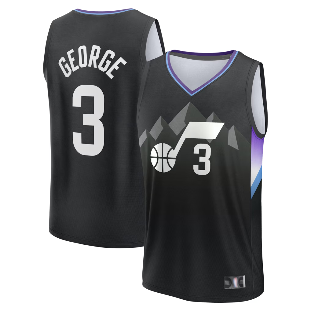 Kooe U.Jazz #3 Keyonte George Fanatics Black Fast Break Replica Jerseys - Statement Edition