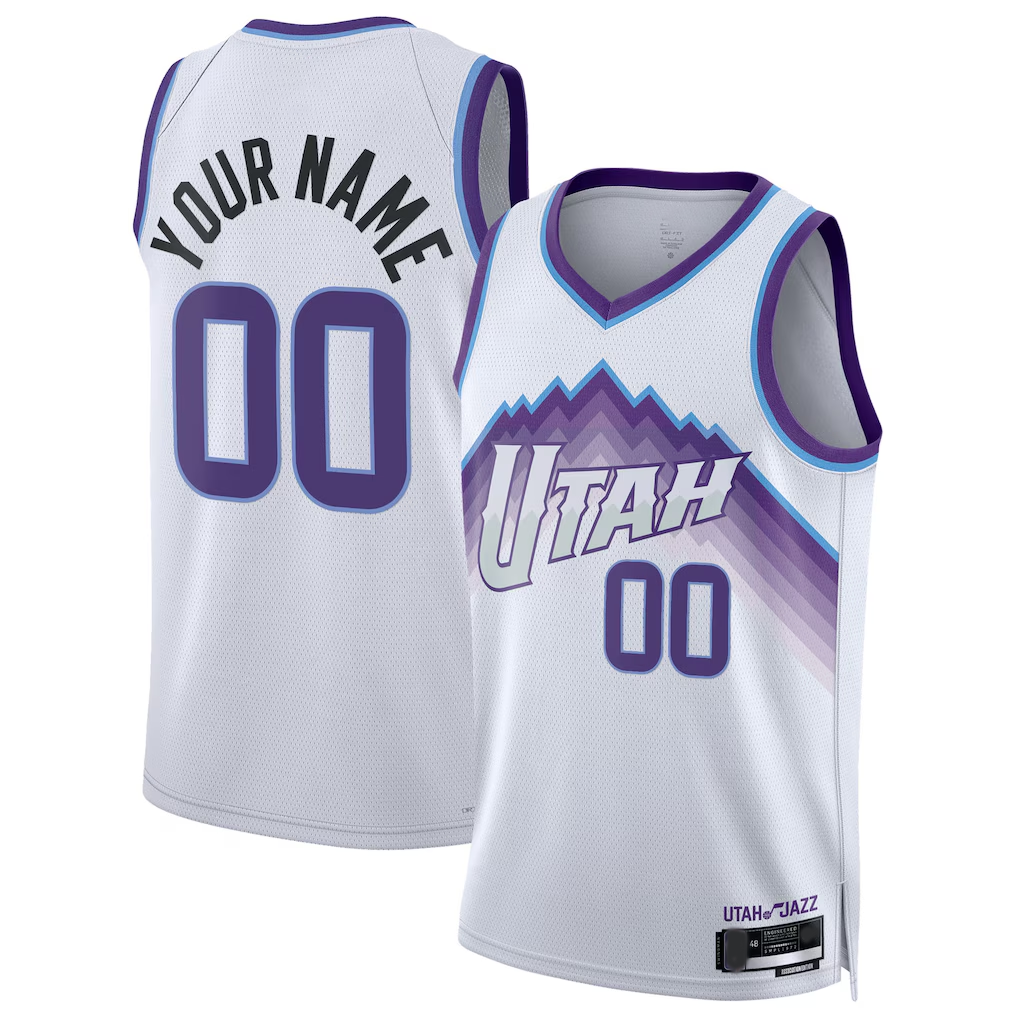 Kooe Custom U.Jazz White Swingman Jerseys - Association Edition