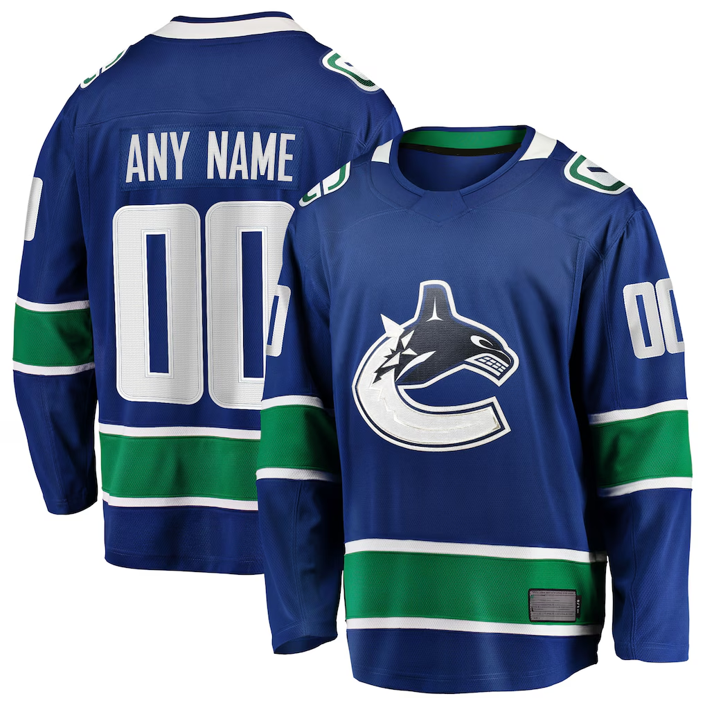 Kooe Custom V.Canucks Blue Home Team Breakaway Jerseys