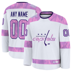 Kooe Custom W.Capitals White 2024 Hockey Fights Cancer Practice Jerseys