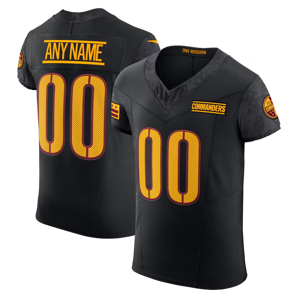 Kooe Custom W.Commanders Black Alternate Vapor F.U.S.E. Elite  Stitched Jerseys