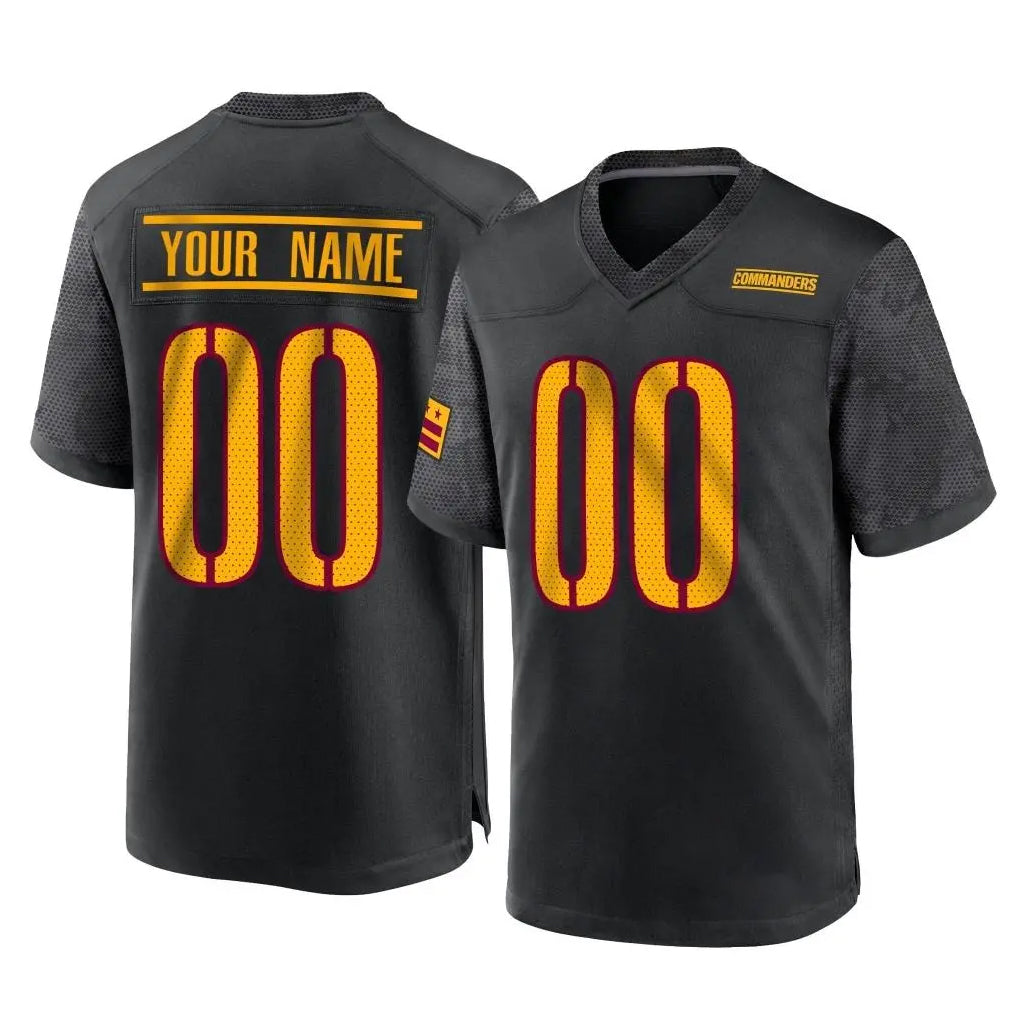 Kooe Custom W.Commanders Black Home Game Any Name & Numbers Stitched Jerseys
