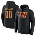 Kooe Custom W.Commanders Black Team Authentic Personalized Name & Number Hoodie Stitched Jerseys