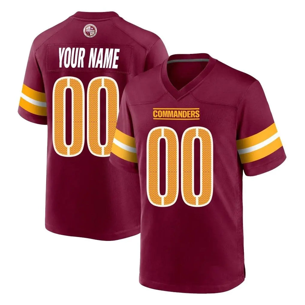 Kooe Custom W.Commanders Burgundy Home Game Any Name & Numbers Stitched Jerseys