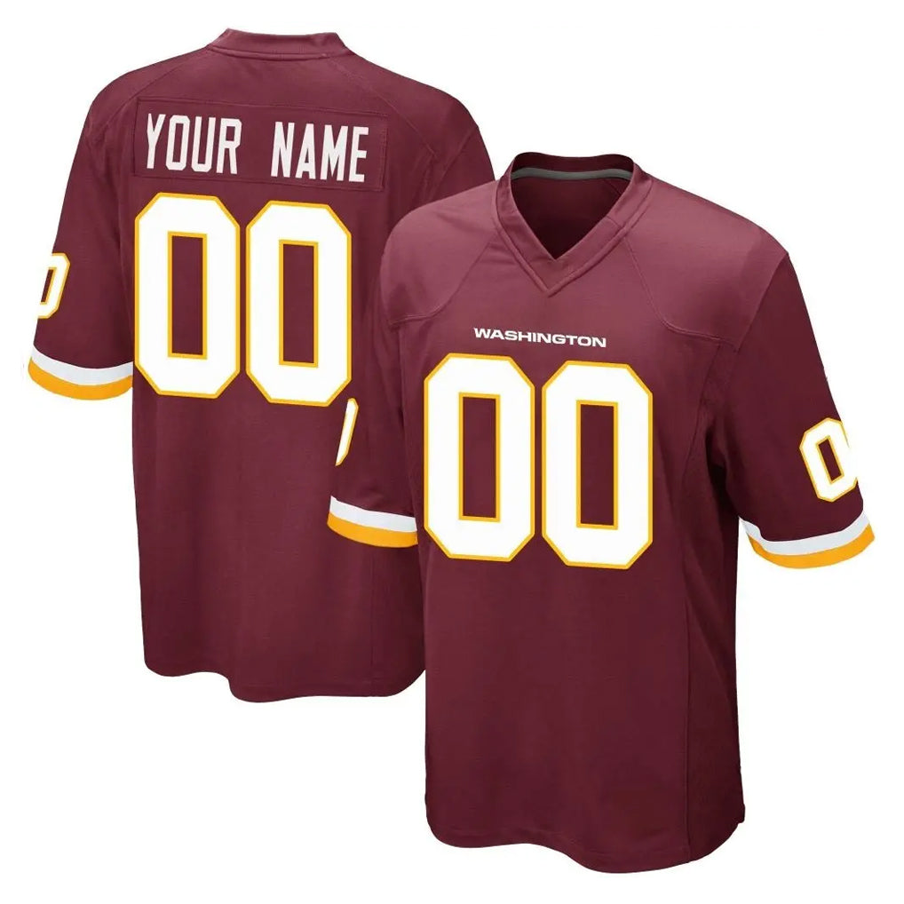 Kooe Custom W.Commanders Burgundy Team Color Home Game Any Name & Numbers Stitched Jerseys