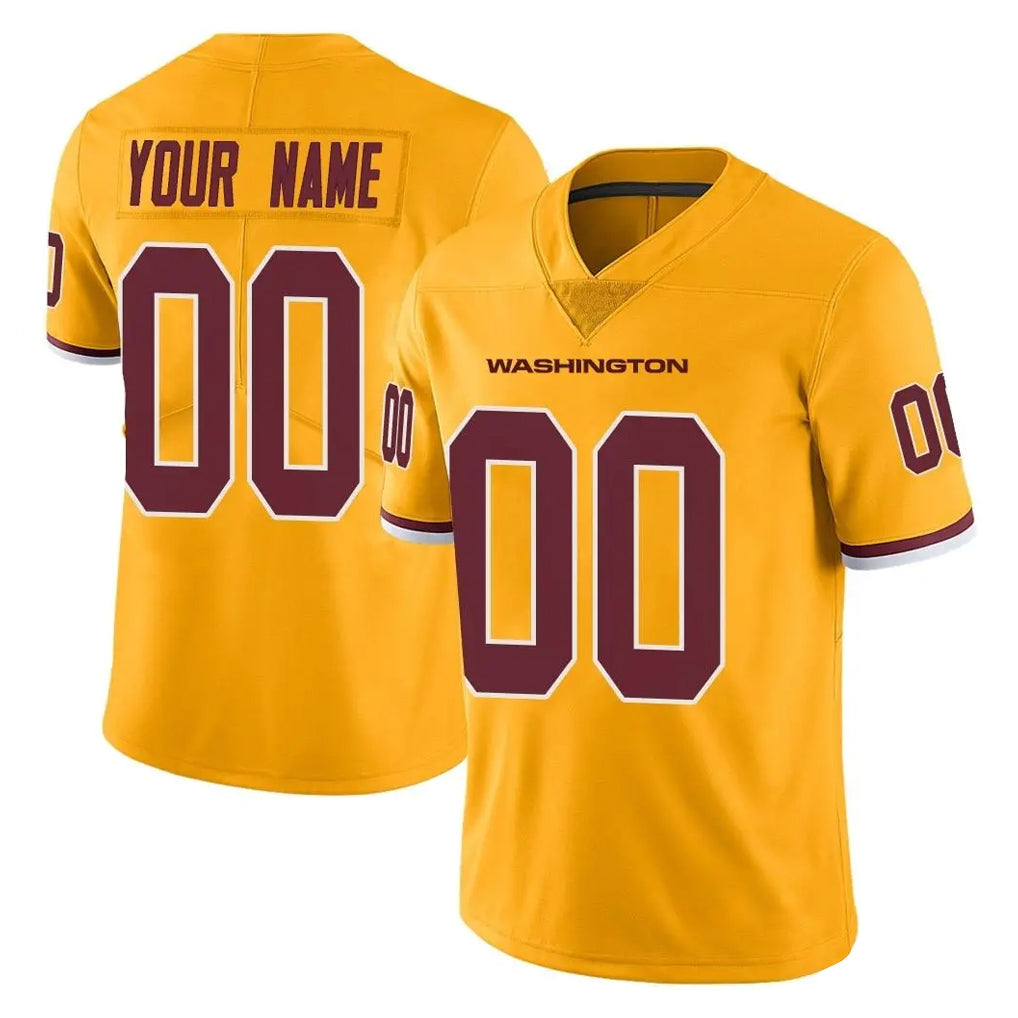 Kooe Custom W.Commanders Gold Limited Color Rush Home Game Any Name & Numbers Stitched Jerseys