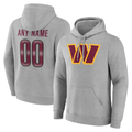 Kooe Custom W.Commanders Gray Team Authentic Personalized Name & Number Hoodie Stitched Jerseys