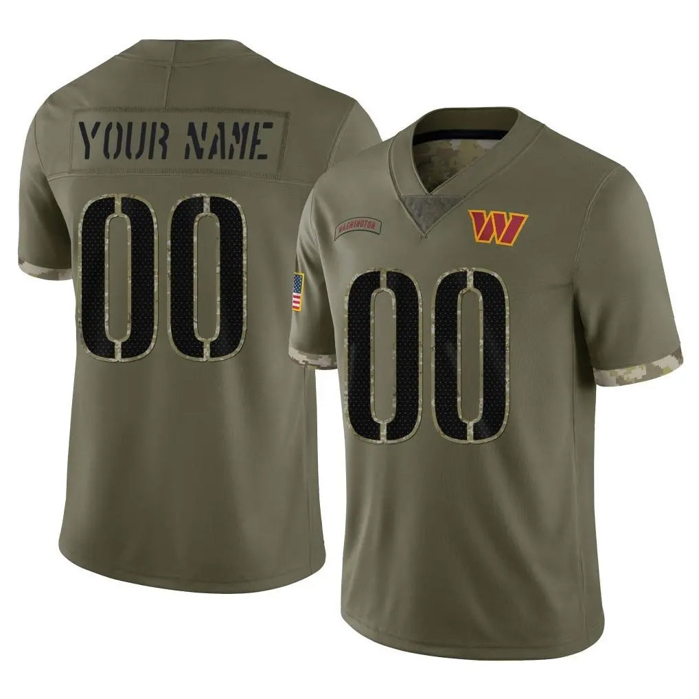 Kooe Custom W.Commanders Olive Salute To Service Limited Home Game Any Name & Numbers Stitched Jerseys