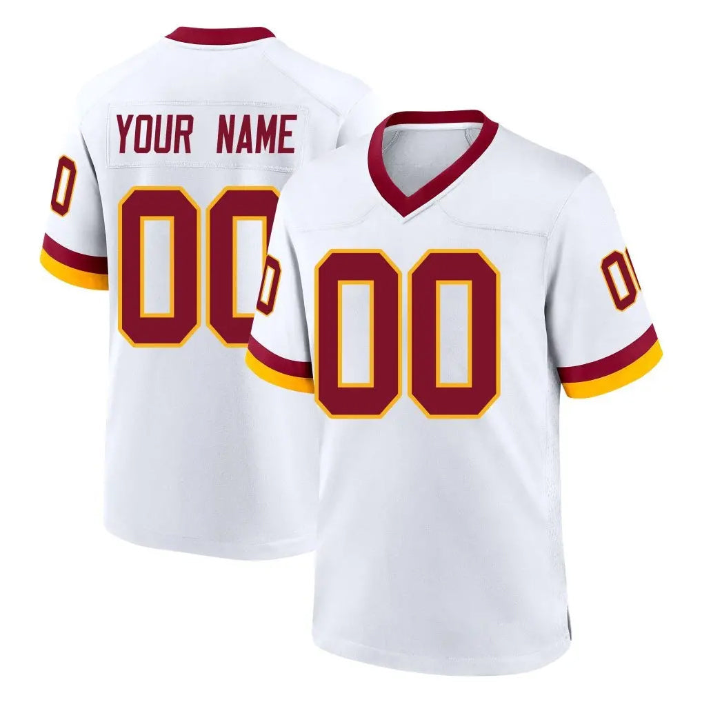 Kooe Custom W.Commanders White Home Game Any Name & Numbers Stitched Jerseys
