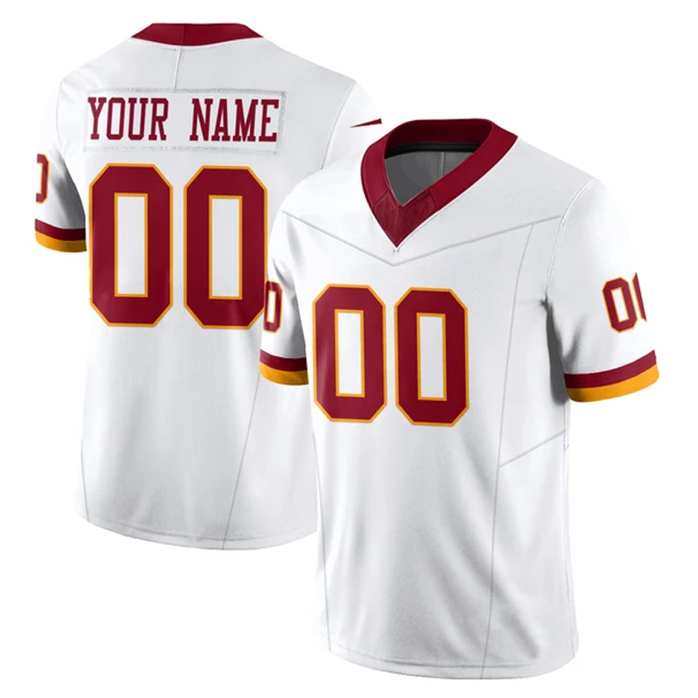 Kooe Custom W.Commanders White Limited Vapor F.U.S.E. Home Game Any Name & Numbers Stitched Jerseys