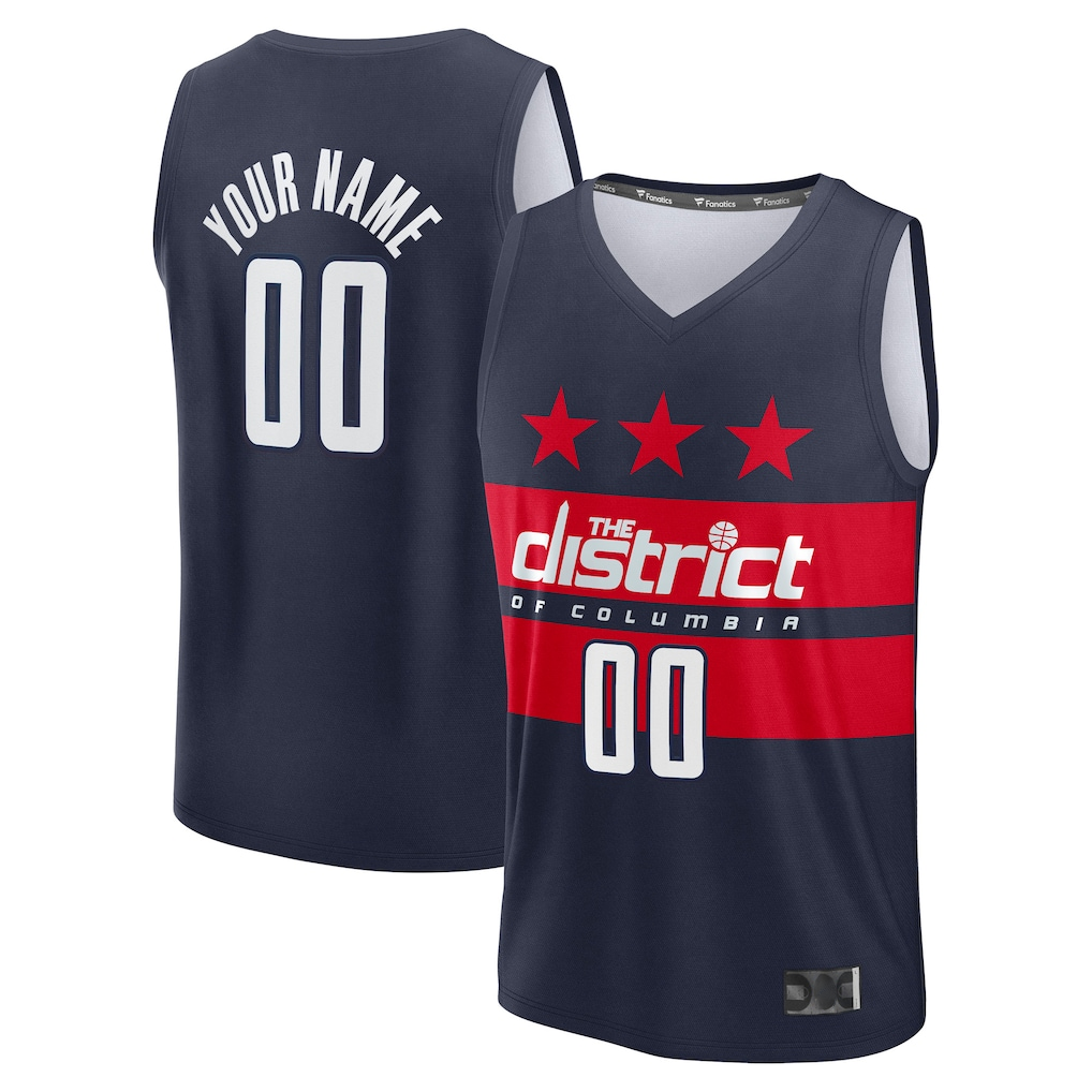 Kooe Custom W.Wizards Navy Fast Break Jerseys - Statement Edition