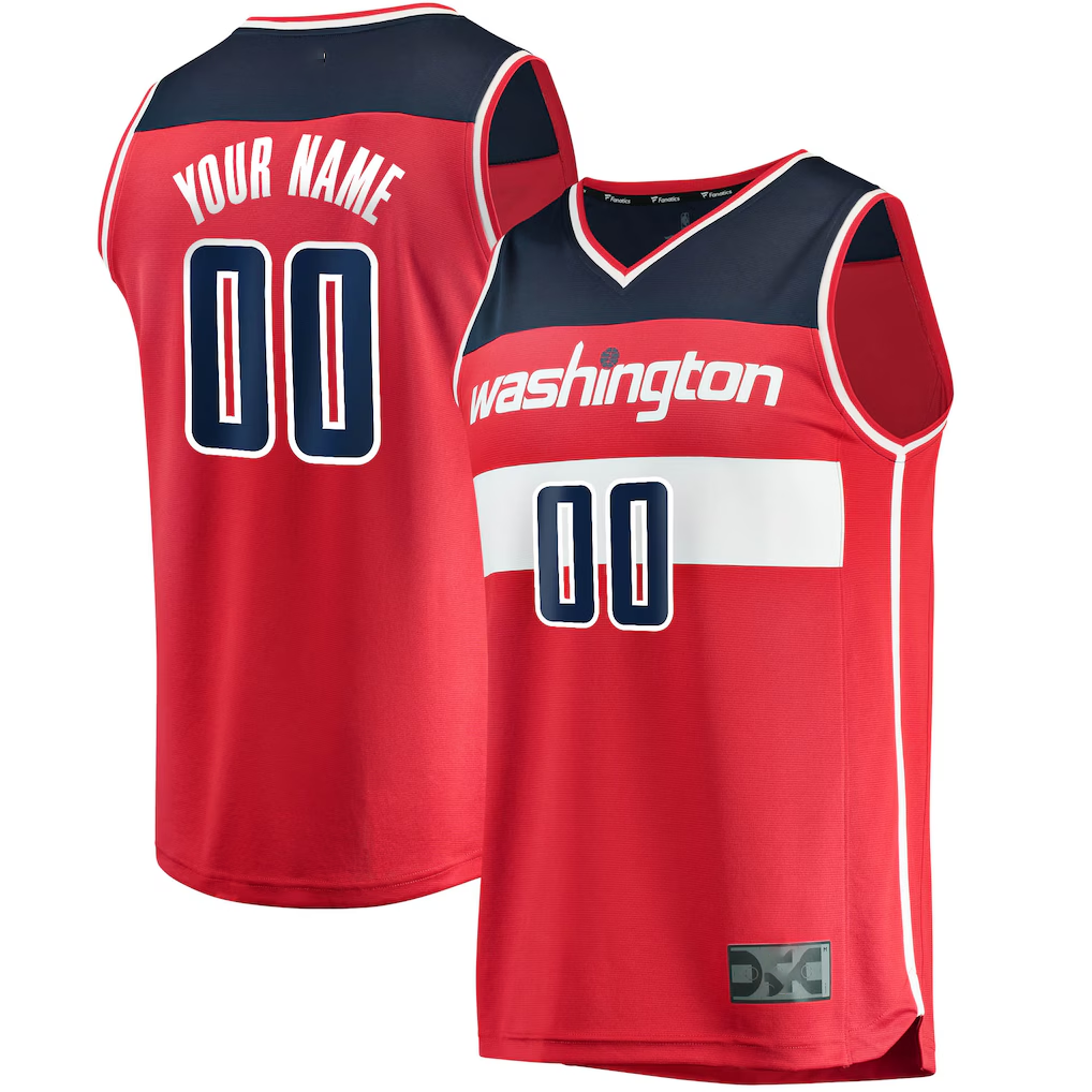 Kooe Custom W.Wizards Red Fast Break Replica Jerseys - Icon Edition
