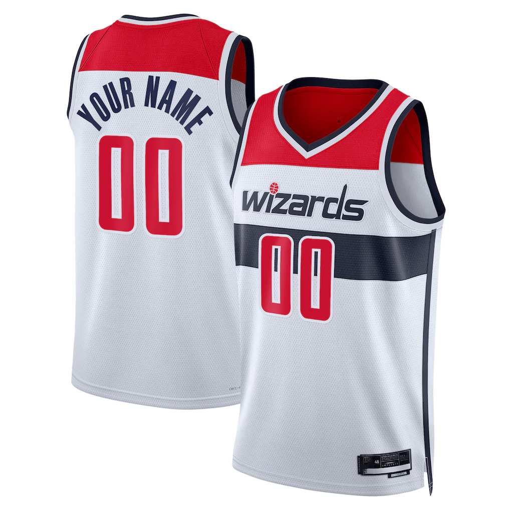 Kooe Custom W.Wizards White Swingman Jerseys - Association Edition