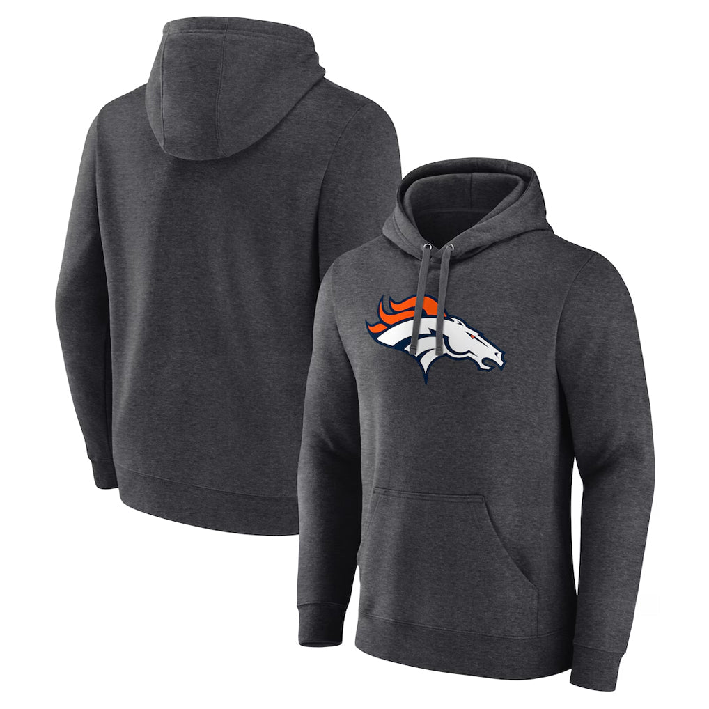 Kooe D.Broncos Ash One Color Pullover Hoodie Limited Blank Player Stitched Jerseys