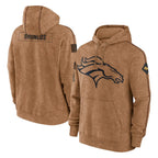 Kooe D.Broncos Brown Salute to Service Hoodies Limited Game Blank Player Stitched Jerseys
