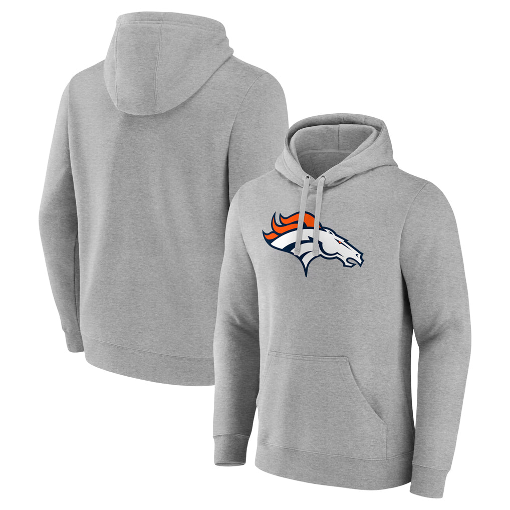 Kooe D.Broncos Gray Pullover Hoodie Limited Blank Player Stitched Jerseys