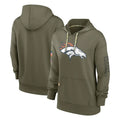 Kooe D.Broncos Olive Salute to Service Pullover Hoodies Limited Blank Player Stitched Jerseys