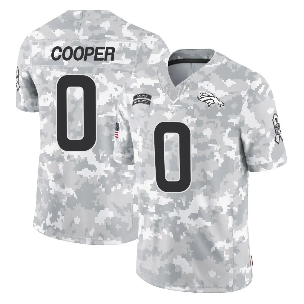 Kooe D.Broncos #0 Jonathon Cooper Player Arctic Camo Salute To Service Limited Stitched Jerseys