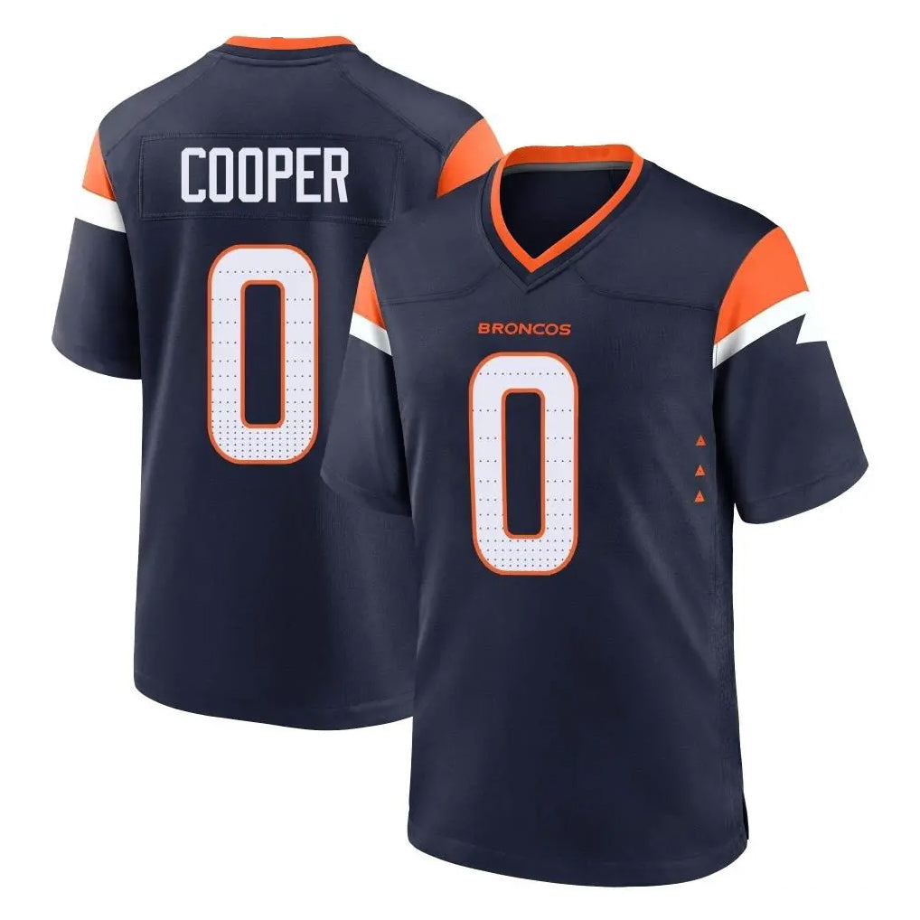 Kooe D.Broncos #0 Jonathon Cooper Player Navy Home Game Stitched Jerseys