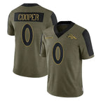 Kooe D.Broncos #0 Jonathon Cooper Player Olive Salute To Service Limited Game Stitched Jerseys