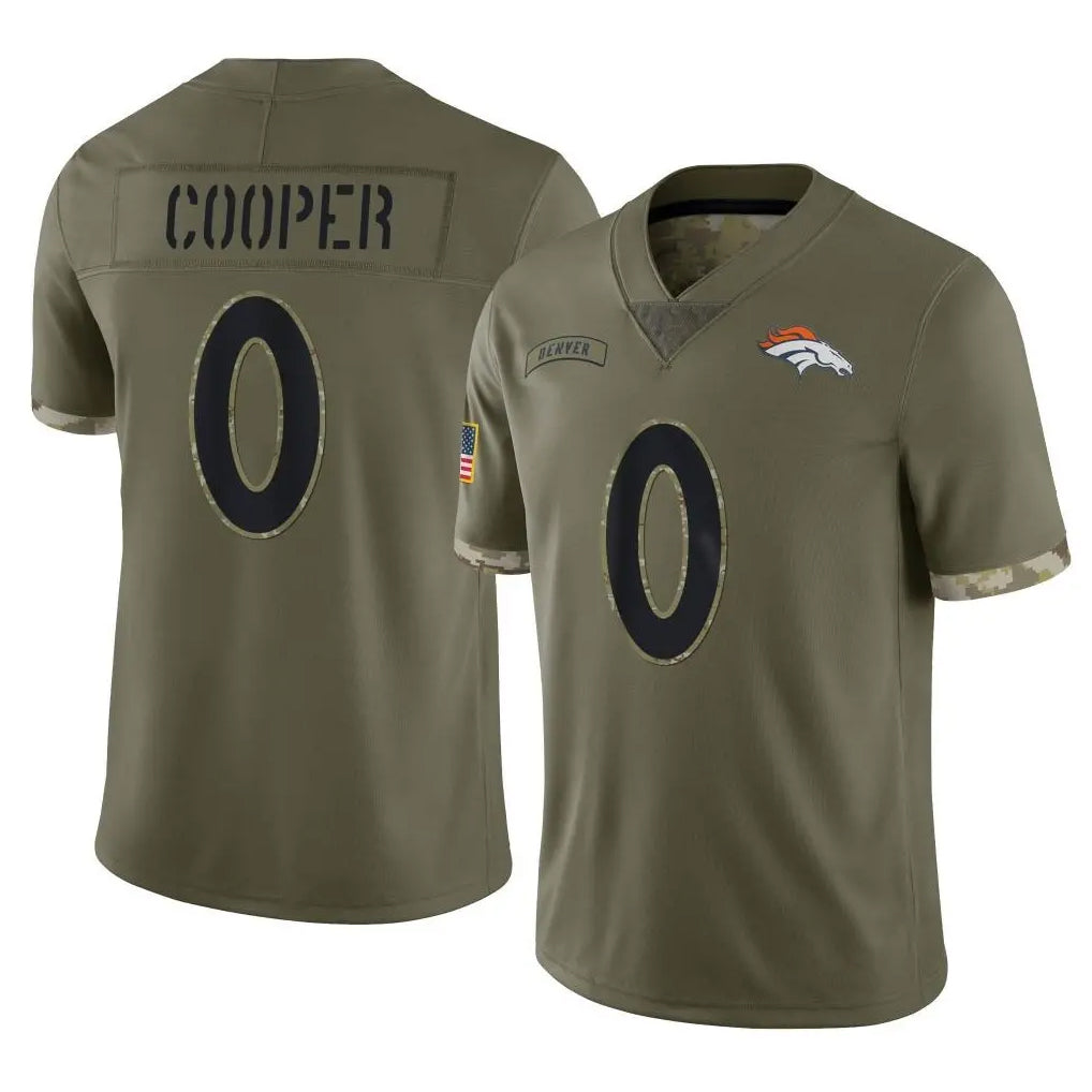 Kooe D.Broncos #0 Jonathon Cooper Player Olive Salute To Service Limited Stitched Jerseys