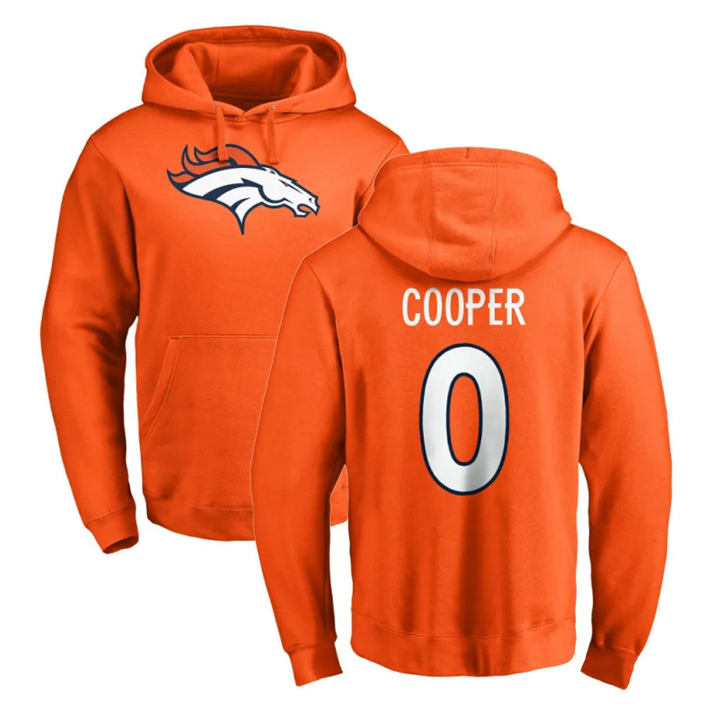 Kooe D.Broncos #0 Jonathon Cooper Player Orange Pullover Hoodie Limited Stitched Jerseys