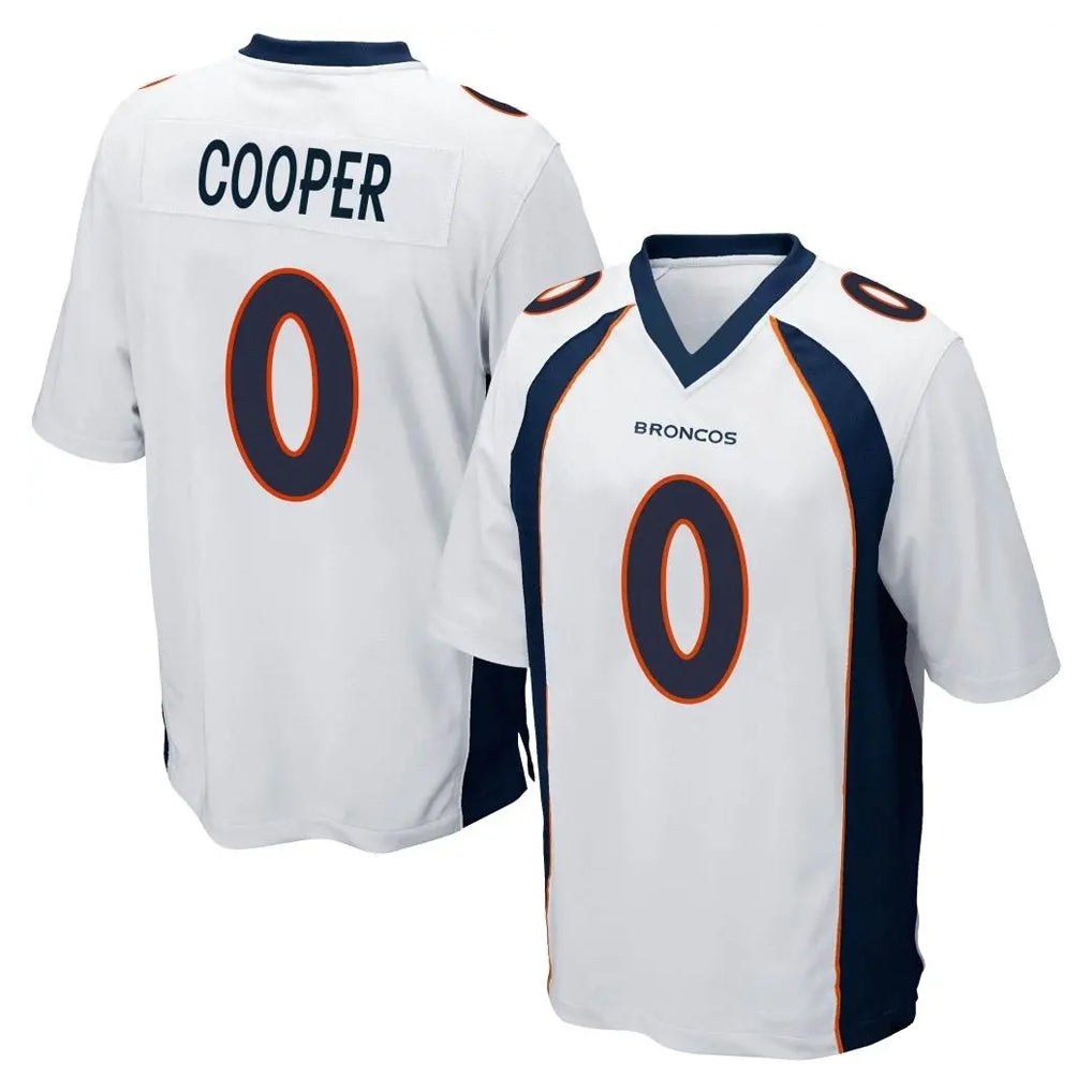 Kooe D.Broncos #0 Jonathon Cooper Player White Game Stitched Jerseys