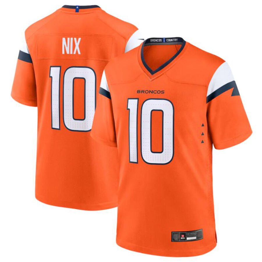 Kooe D.Broncos #10 Bo Nix Orange 2024 Draft First Round Pick Player Game Jersey American Stitched Jerseys