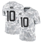 Kooe D.Broncos #10 Bo Nix Player Arctic Camo Salute To Service Limited Stitched Jerseys