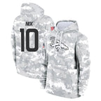 Kooe D.Broncos #10 Bo Nix Player Arctic Camo Salute to Service Hoodies Limited Game Stitched Jerseys