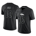 Kooe D.Broncos #10 Bo Nix Player Black Reflective Limited Stitched Jerseys