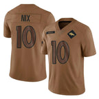 Kooe D.Broncos #10 Bo Nix Player Brown Salute To Service Limited Stitched Jerseys