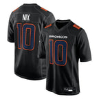 Kooe D.Broncos #10 Bo Nix Player Carbon Black Fashion Limited Game Stitched Jerseys