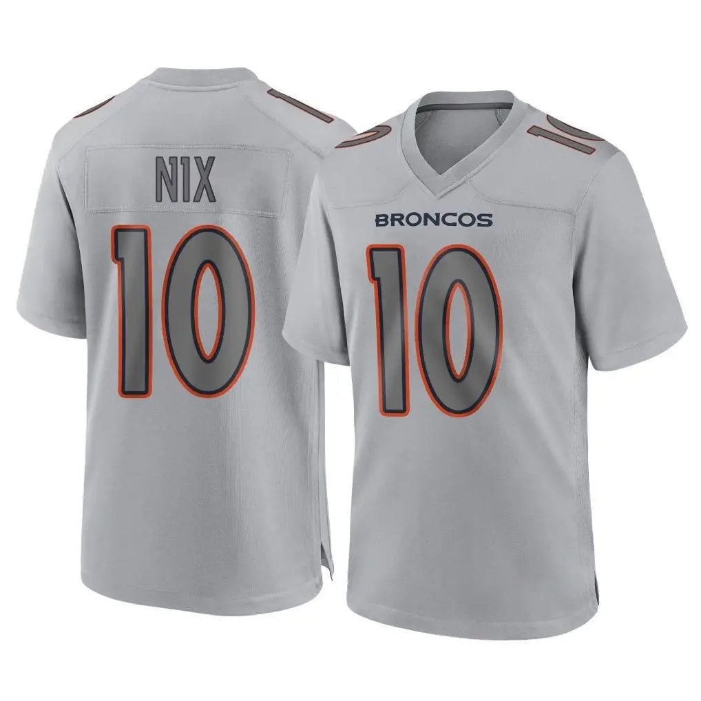 Kooe D.Broncos #10 Bo Nix Player Gray Atmosphere Fashion Limited Game Stitched Jerseys